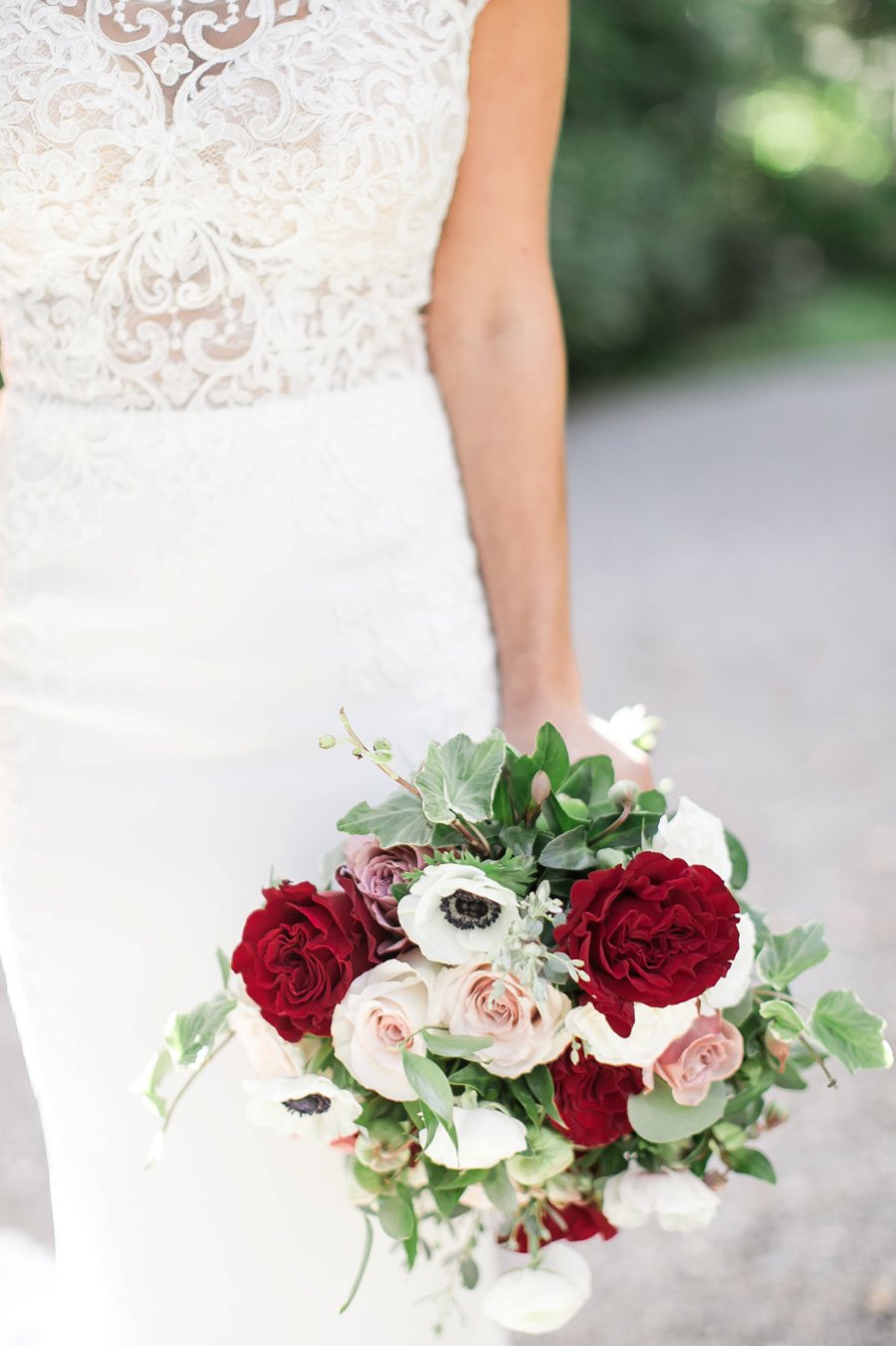 Romantic Pink & Red Elegant Garden Wedding Ideas via TheELD.com