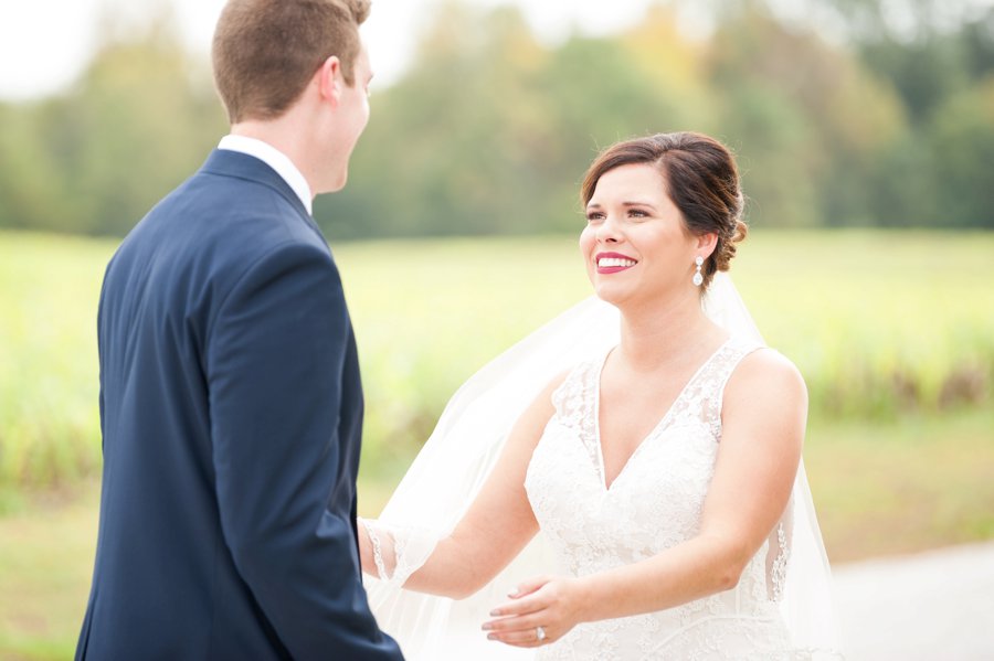 A Cozy, Romantic Blush and Red Indiana Wedding via TheELD.com