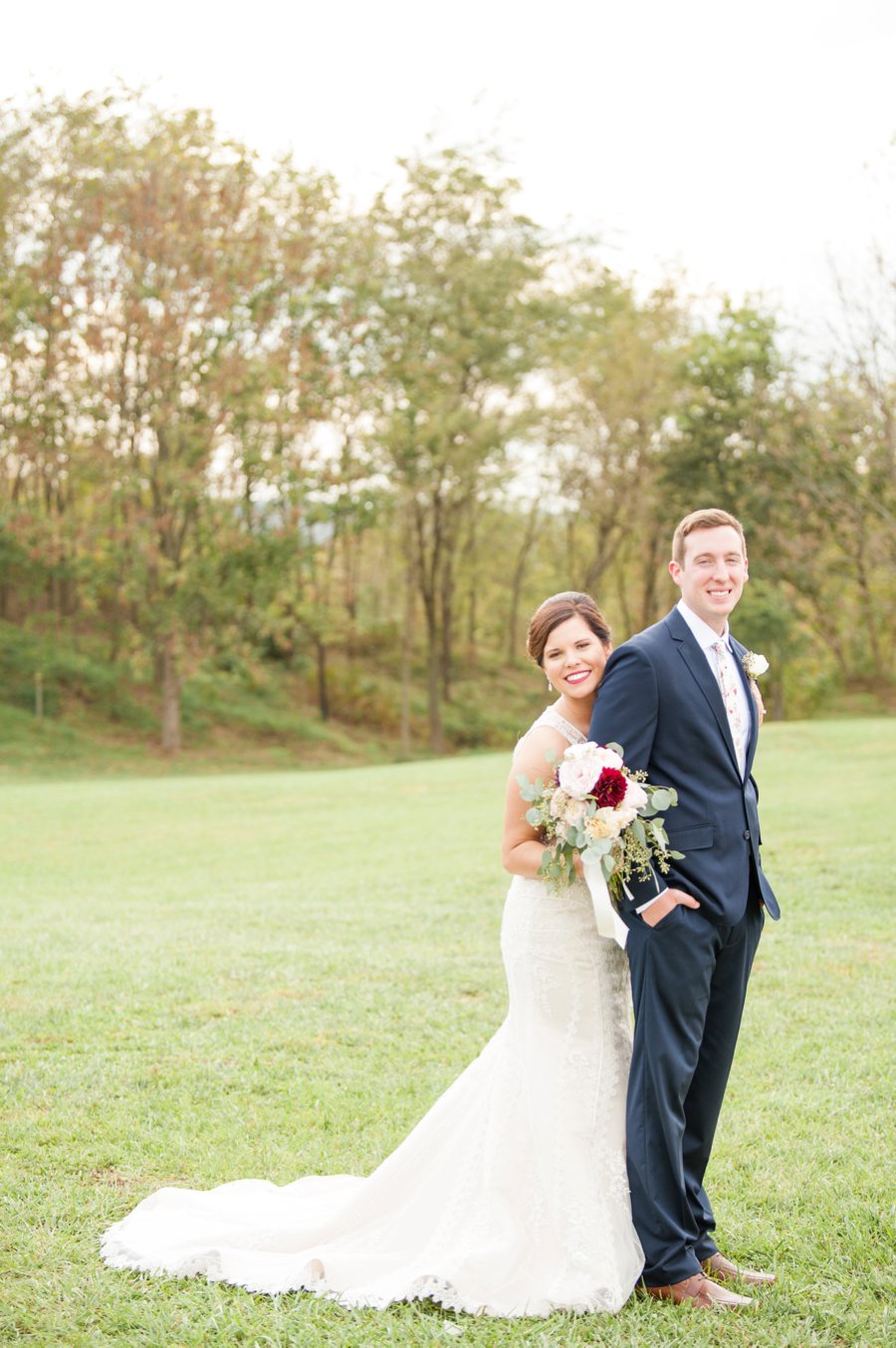 A Cozy, Romantic Blush and Red Indiana Wedding via TheELD.com