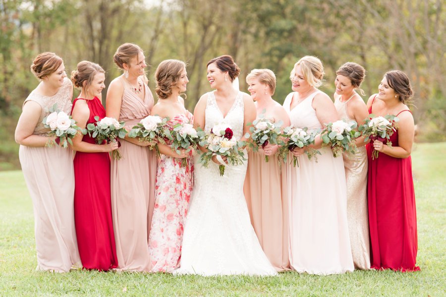 A Cozy, Romantic Blush and Red Indiana Wedding via TheELD.com