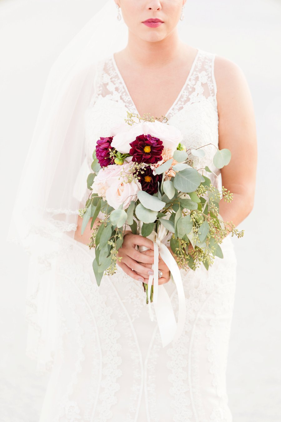 A Cozy, Romantic Blush and Red Indiana Wedding via TheELD.com