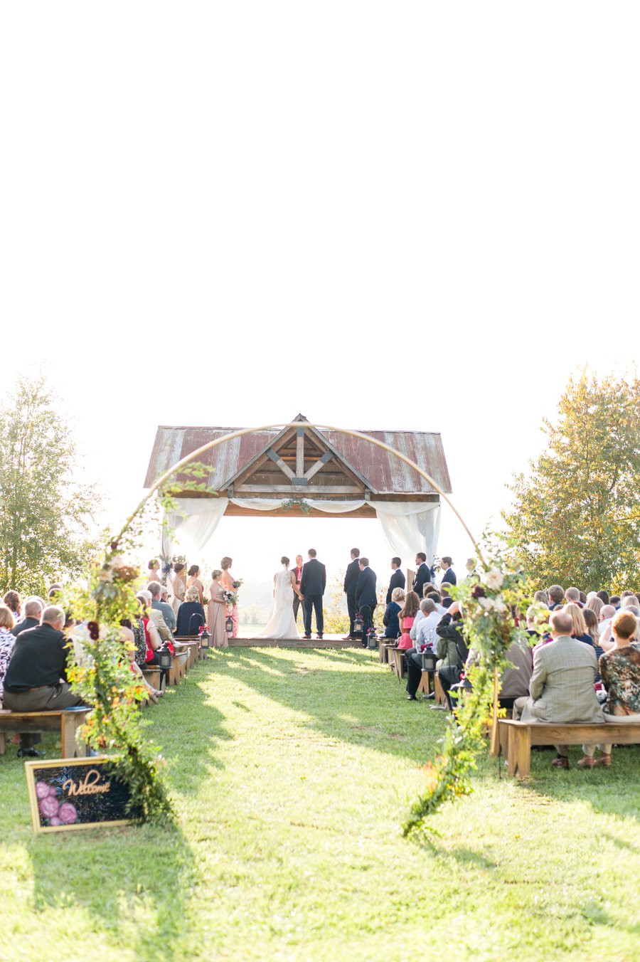 A Cozy, Romantic Blush and Red Indiana Wedding via TheELD.com