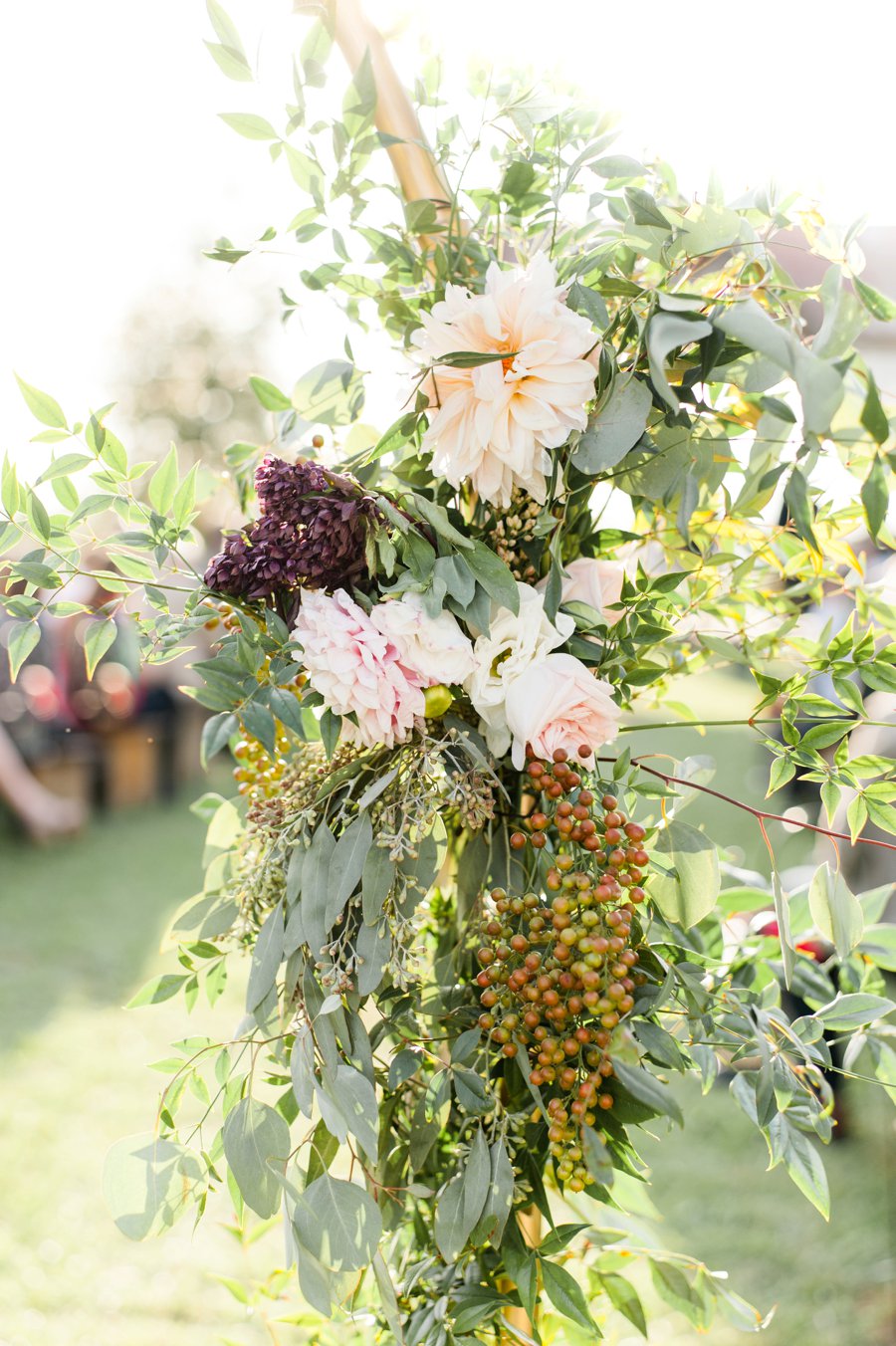 A Cozy, Romantic Blush and Red Indiana Wedding via TheELD.com