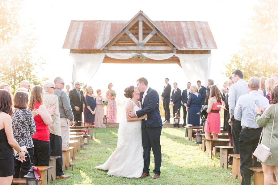 A Cozy, Romantic Blush and Red Indiana Wedding via TheELD.com