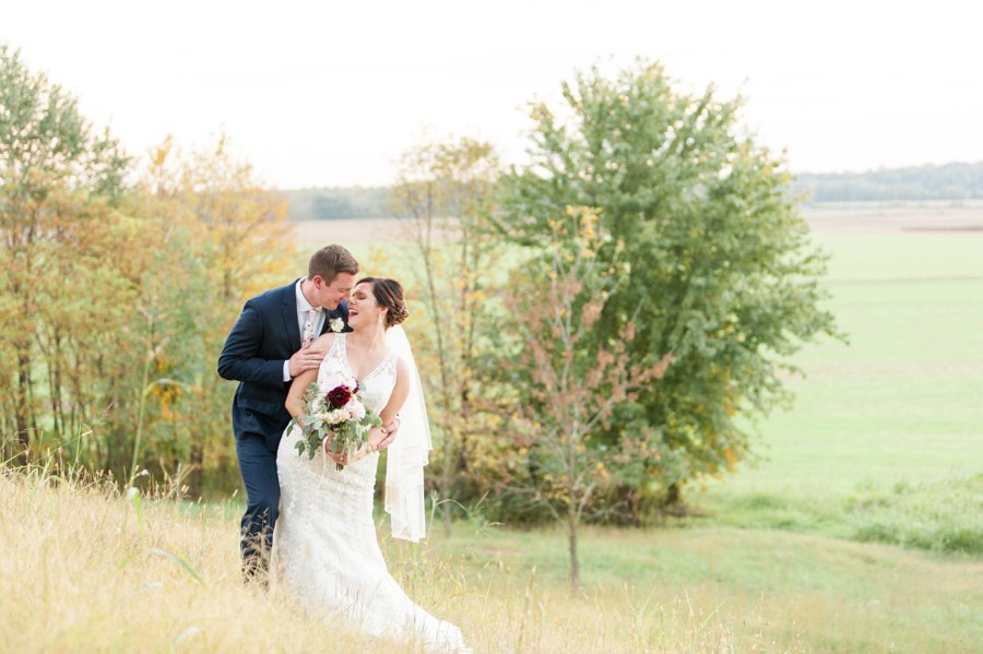 A Cozy, Romantic Blush and Red Indiana Wedding via TheELD.com