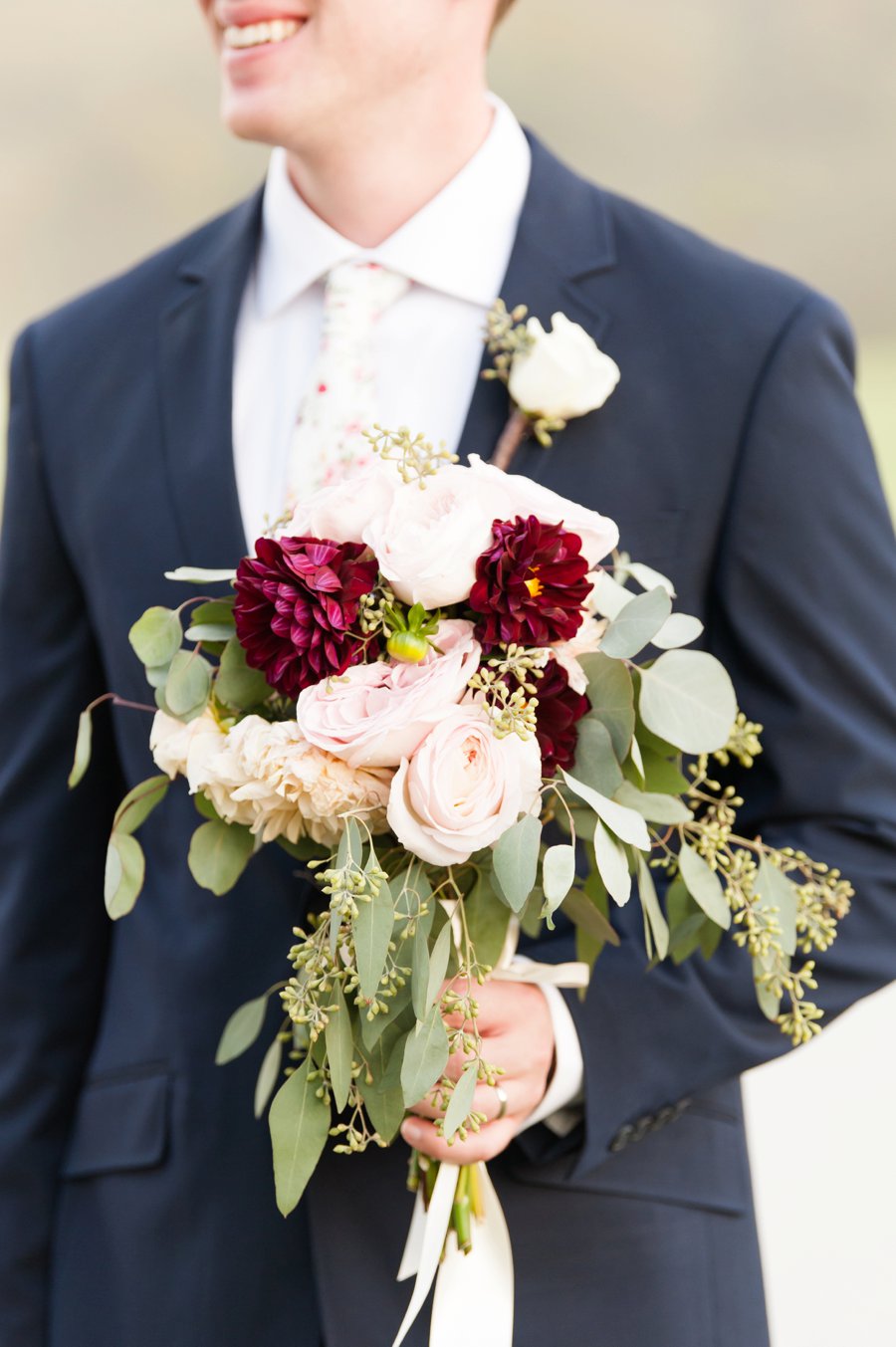 A Cozy, Romantic Blush and Red Indiana Wedding via TheELD.com