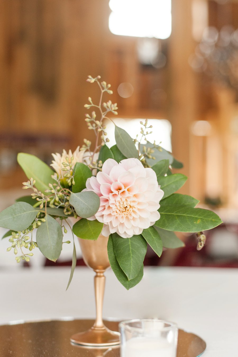 A Cozy, Romantic Blush and Red Indiana Wedding via TheELD.com