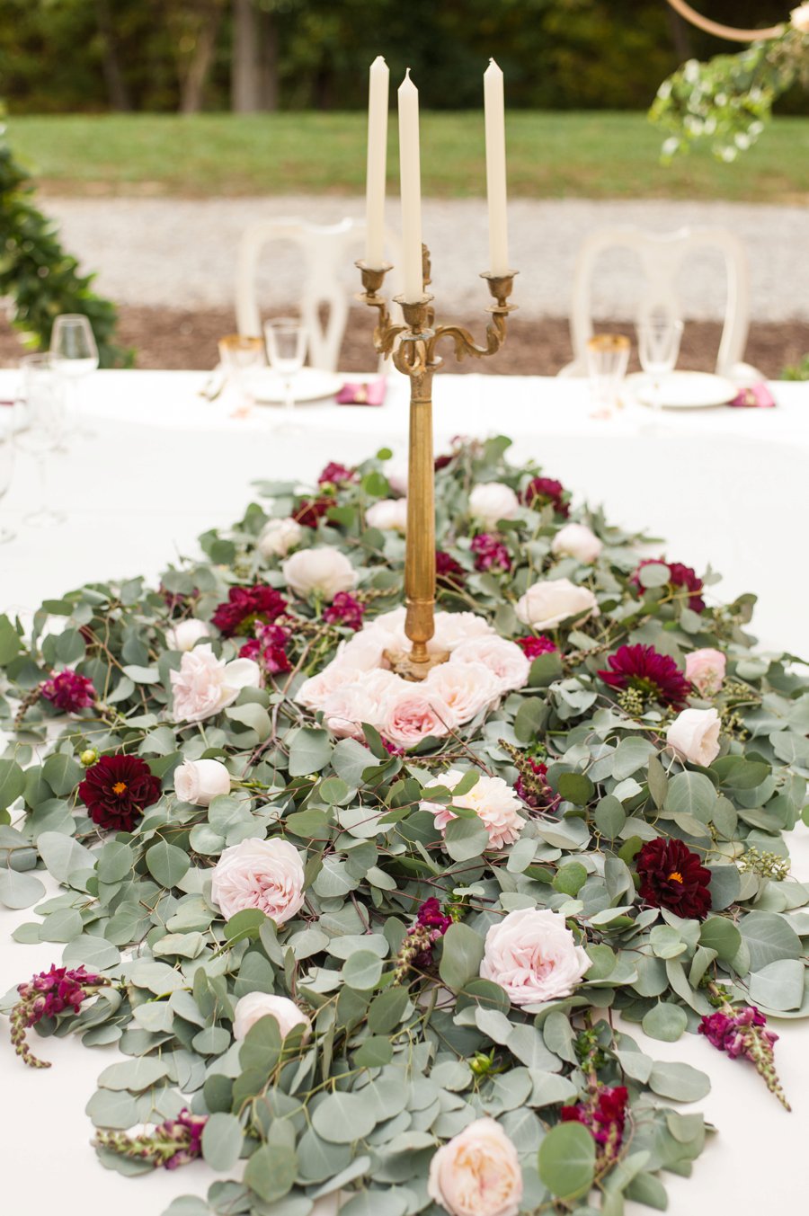 A Cozy, Romantic Blush and Red Indiana Wedding via TheELD.com