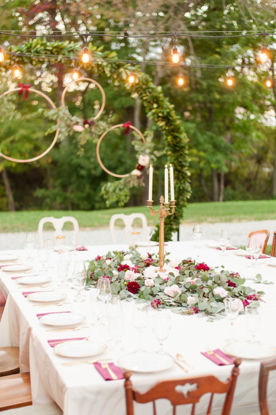 A Cozy, Romantic Blush and Red Indiana Wedding via TheELD.com