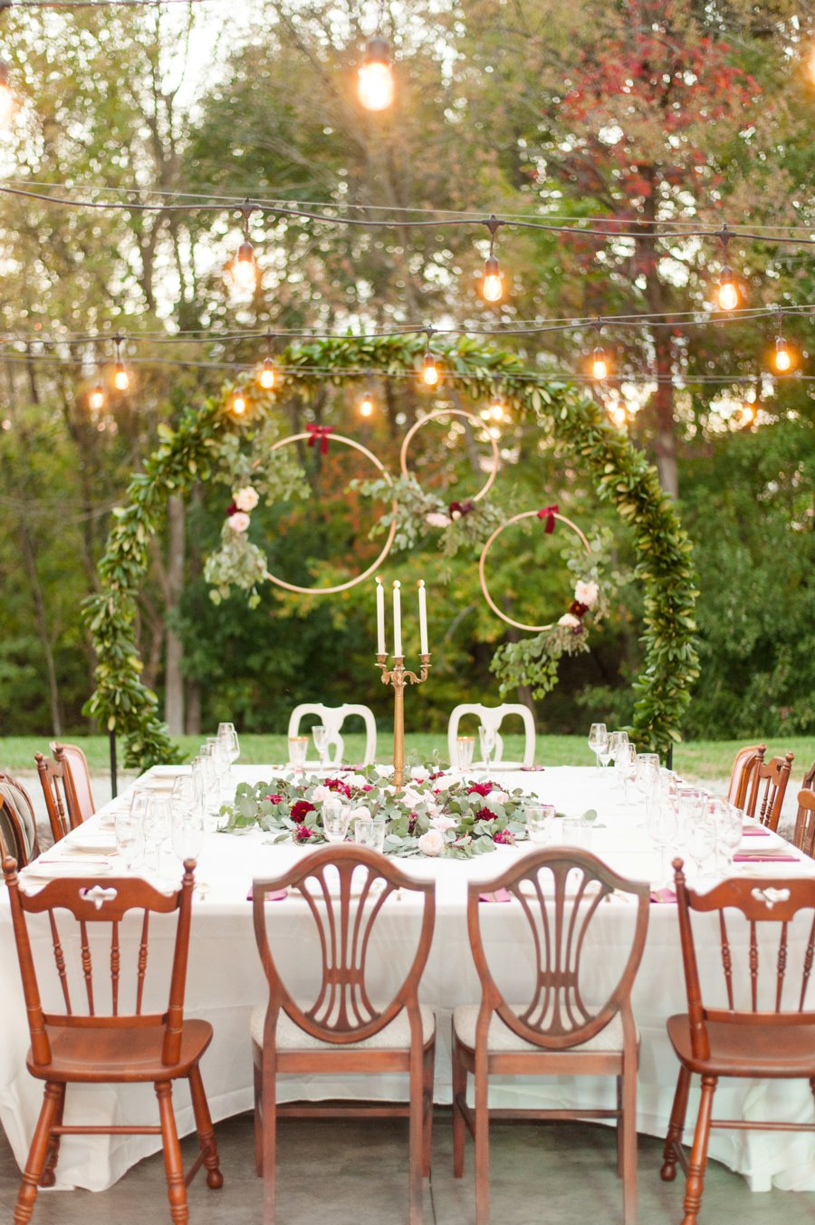A Cozy, Romantic Blush and Red Indiana Wedding via TheELD.com