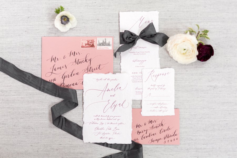 Modern Romantic Black & Mauve Valentines Day Wedding Ideas via TheELD.com