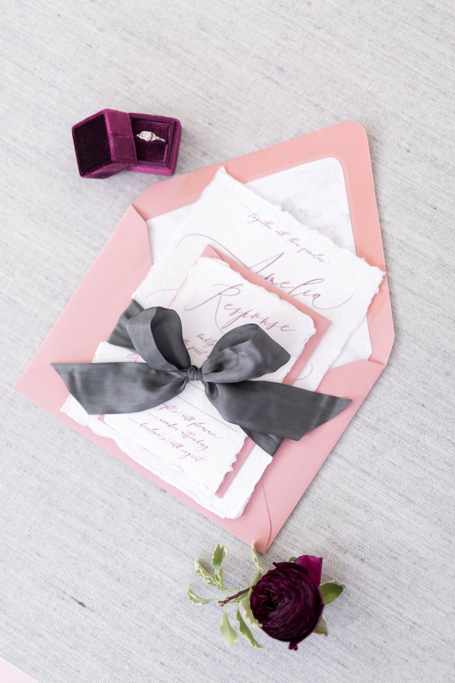 Modern Romantic Black & Mauve Valentines Day Wedding Ideas via TheELD.com