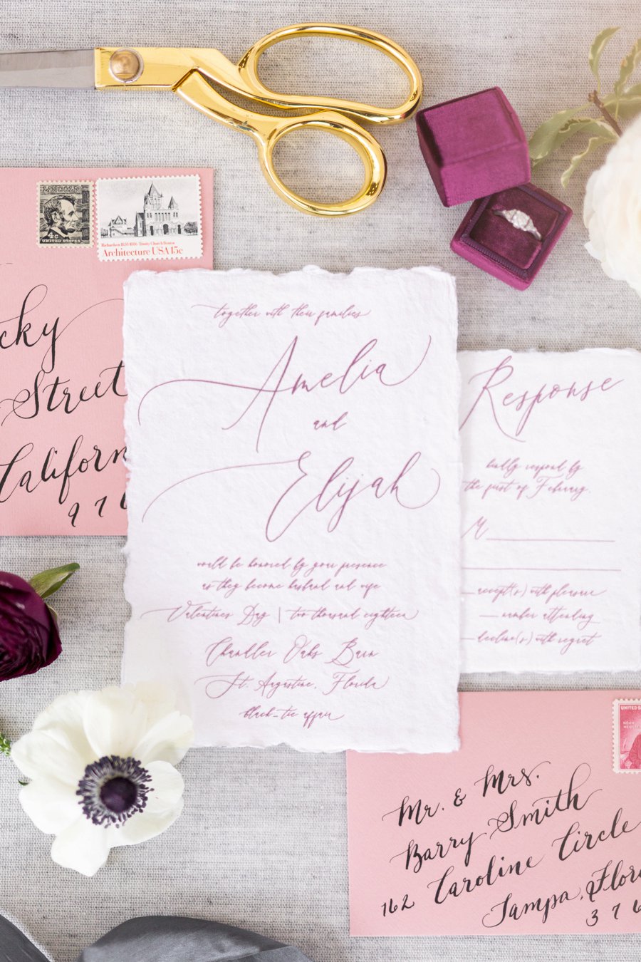 Modern Romantic Black & Mauve Valentines Day Wedding Ideas via TheELD.com