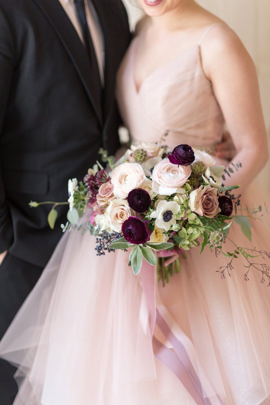 Modern Romantic Black & Mauve Valentines Day Wedding Ideas via TheELD.com