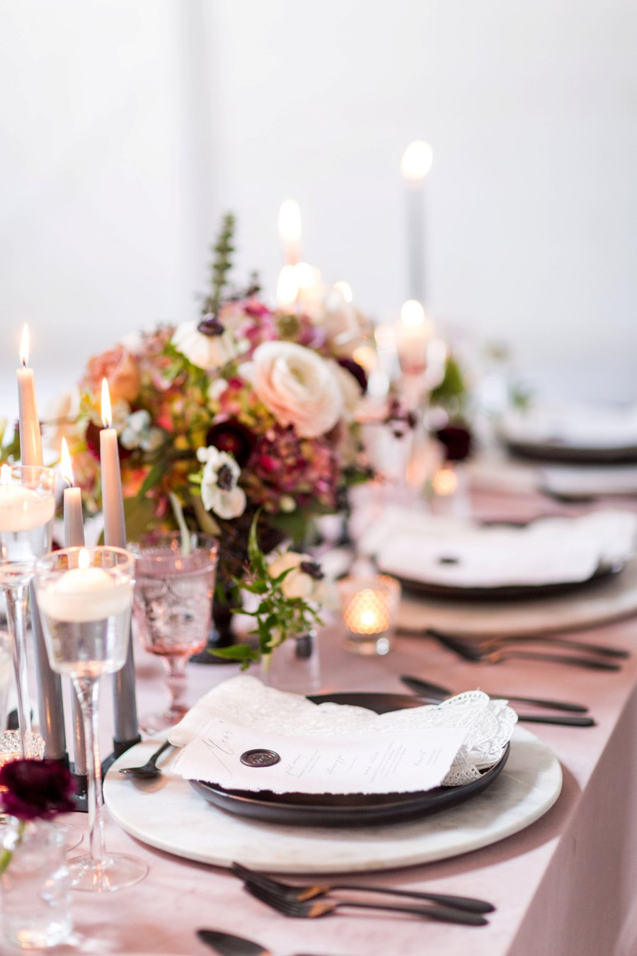 Modern Romantic Black & Mauve Valentines Day Wedding Ideas via TheELD.com