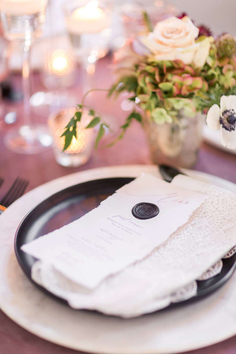 Modern Romantic Black & Mauve Valentines Day Wedding Ideas via TheELD.com