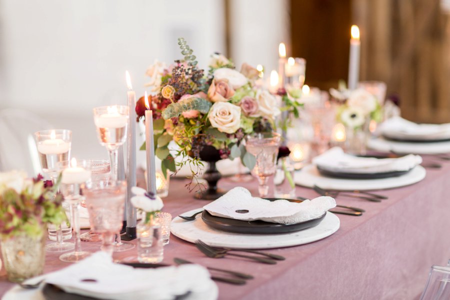 Modern Romantic Black & Mauve Valentines Day Wedding Ideas via TheELD.com