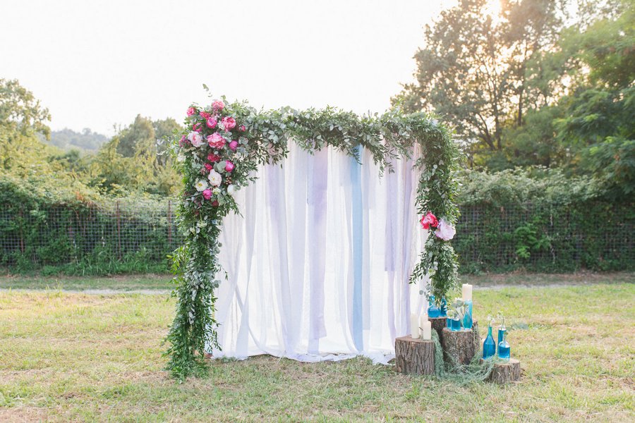 Pink and Blue Bohemian Wedding Inspiration In Italy via TheELD.com