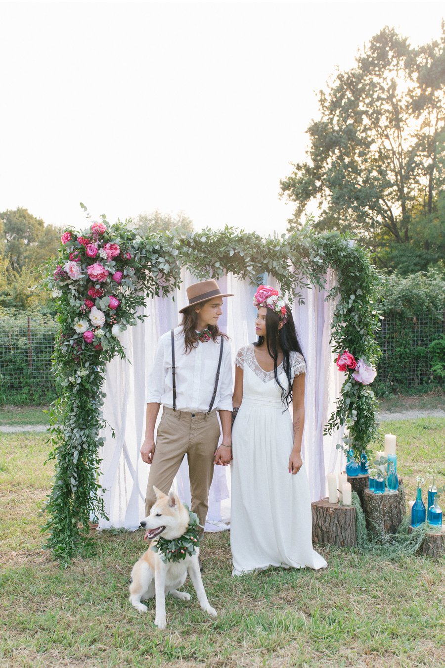 Pink and Blue Bohemian Wedding Inspiration In Italy via TheELD.com