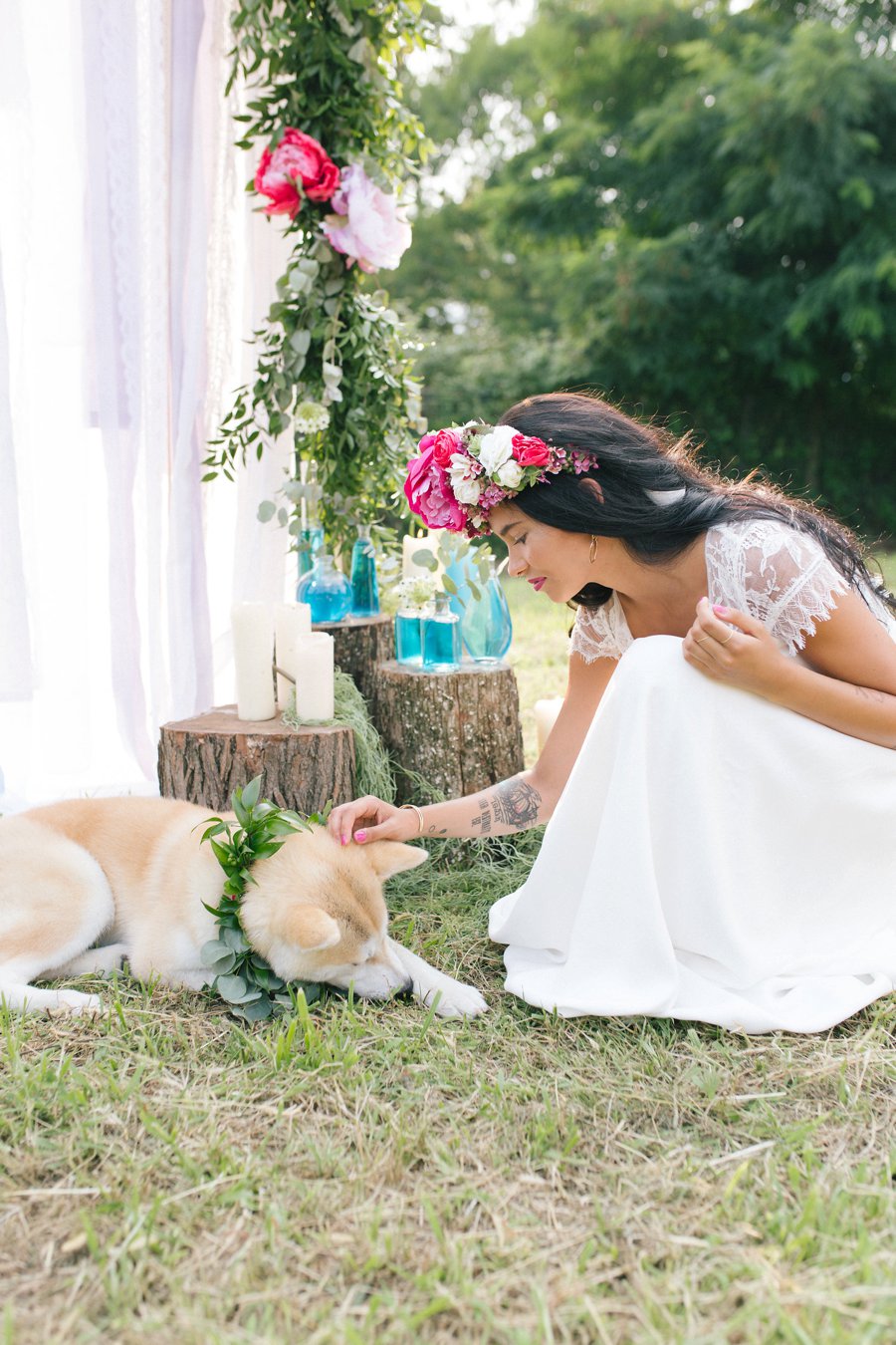 Pink and Blue Bohemian Wedding Inspiration In Italy via TheELD.com