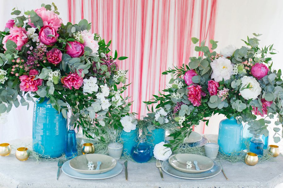 Pink and Blue Bohemian Wedding Inspiration In Italy via TheELD.com