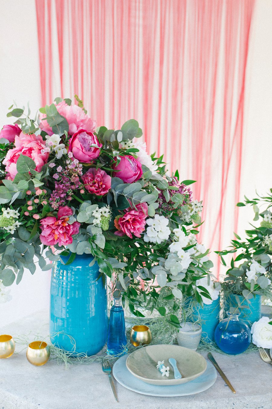 Pink and Blue Bohemian Wedding Inspiration In Italy via TheELD.com