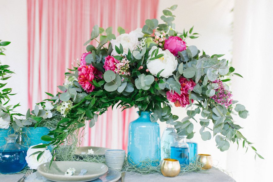 Pink and Blue Bohemian Wedding Inspiration In Italy via TheELD.com