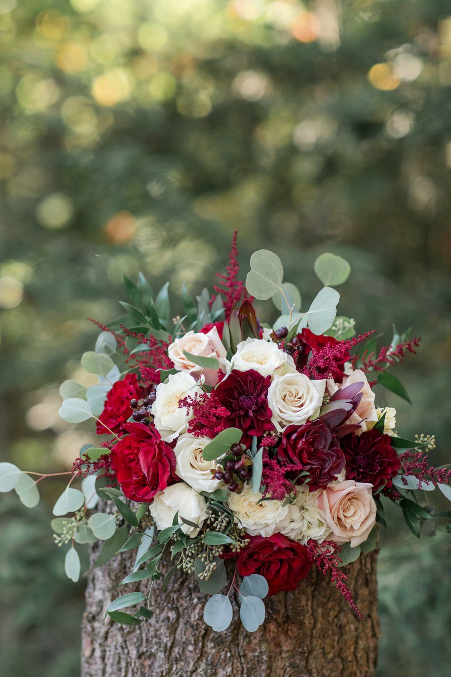 A Red, Green, & White Rustic Elegance Pennsylvania Wedding via TheELD.com