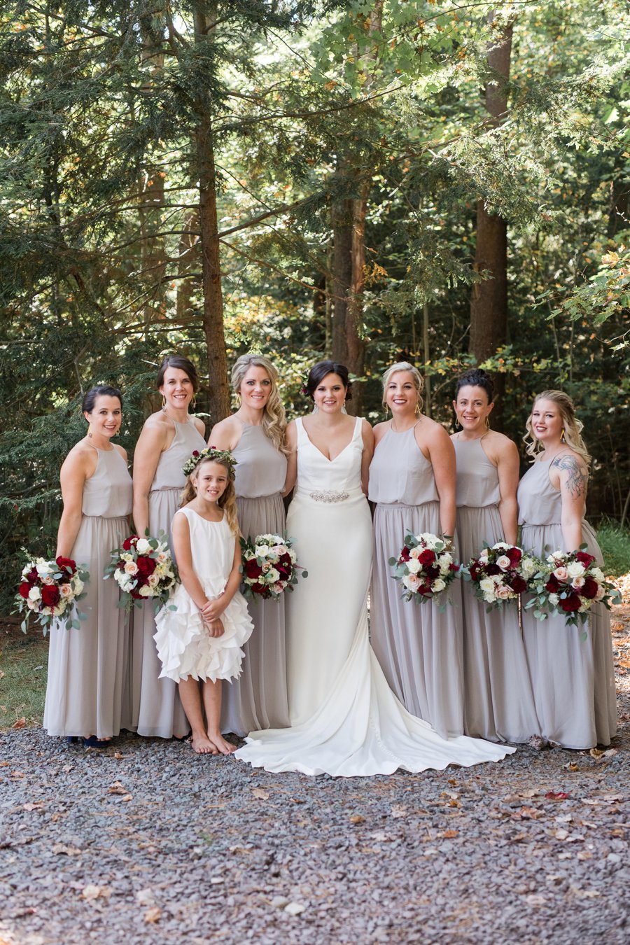 A Red, Green, & White Rustic Elegance Pennsylvania Wedding via TheELD.com