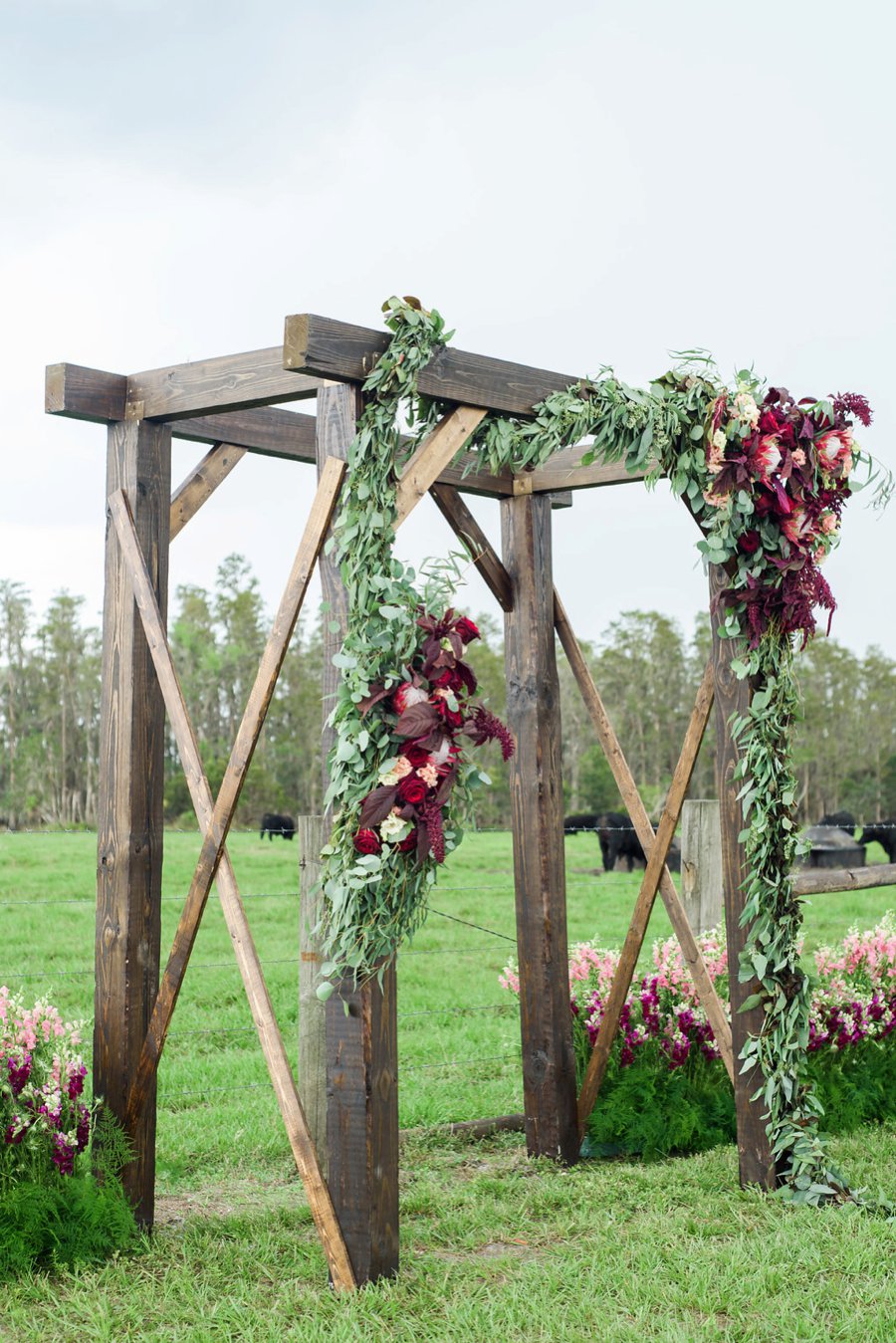 A Burgundy & Navy Rustic Elegant Florida Wedding via TheELD.com