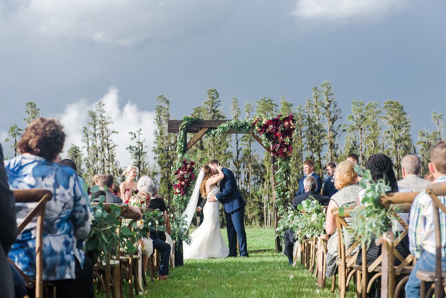 A Burgundy & Navy Rustic Elegant Florida Wedding via TheELD.com