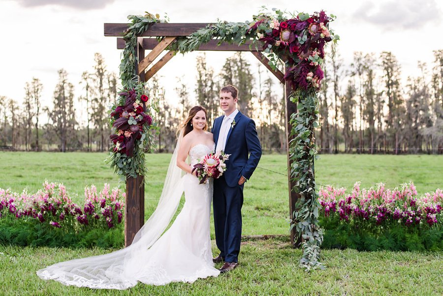 A Burgundy & Navy Rustic Elegant Florida Wedding via TheELD.com