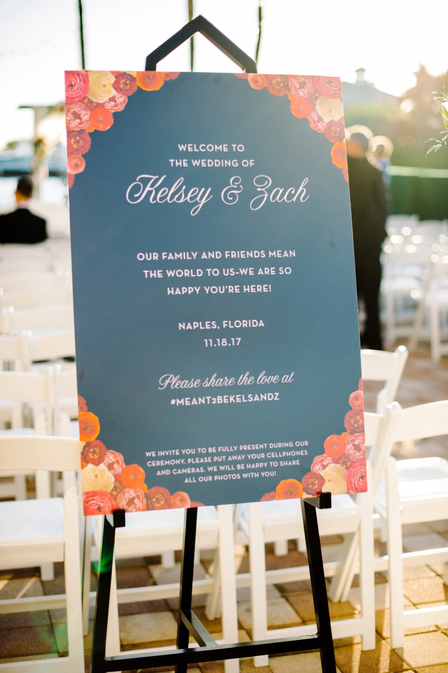 A Colorful Navy, Orange, & Pink Preppy Naples Wedding Day via TheELD.com