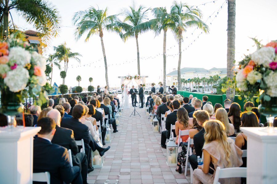 A Colorful Navy, Orange, & Pink Preppy Naples Wedding Day via TheELD.com