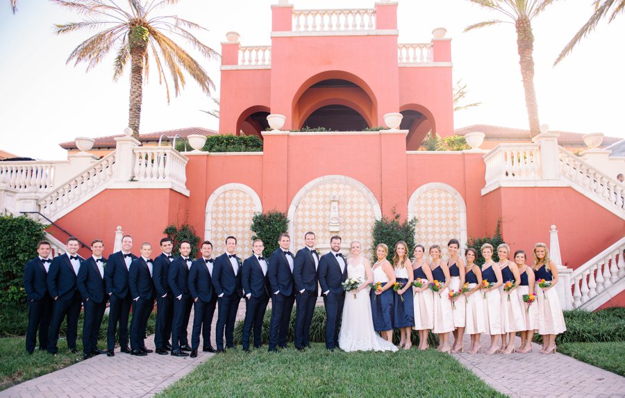 A Colorful Navy, Orange, & Pink Preppy Naples Wedding Day via TheELD.com