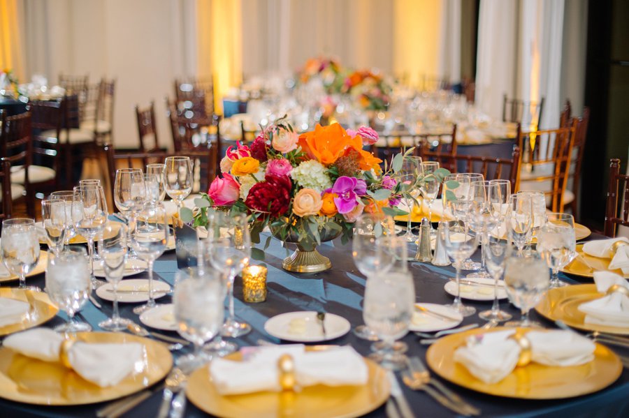 A Colorful Navy, Orange, & Pink Preppy Naples Wedding Day via TheELD.com