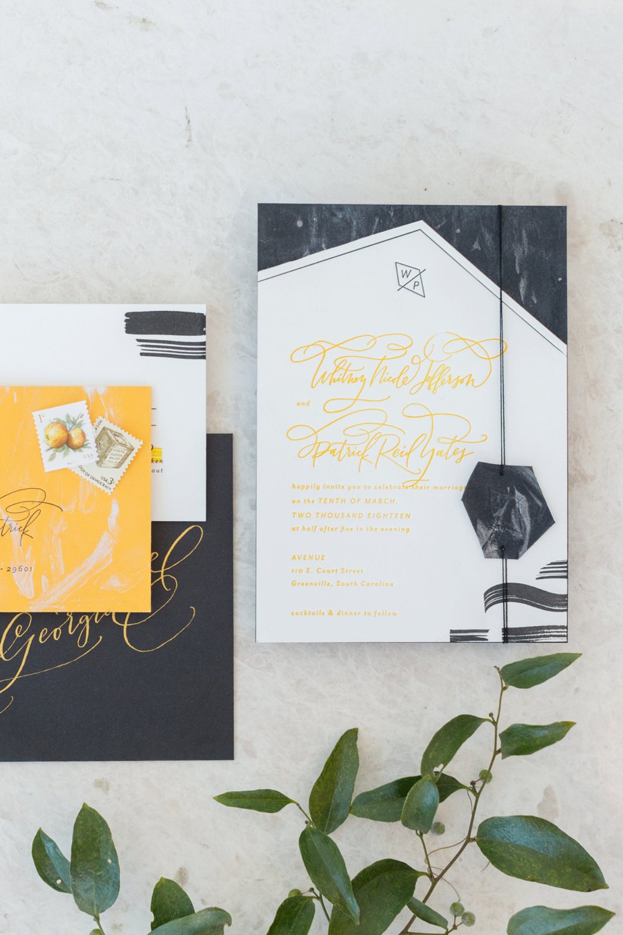 Black & Yellow Modern Minimalist Wedding Ideas via TheELD.com