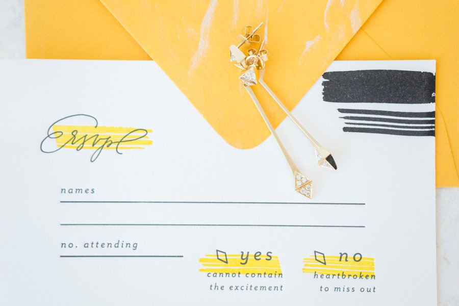 Black & Yellow Modern Minimalist Wedding Ideas via TheELD.com