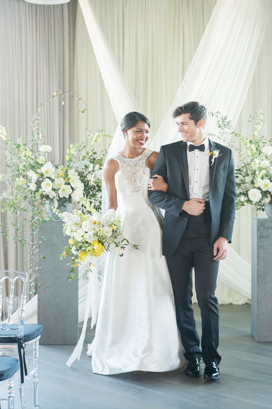 Black & Yellow Modern Minimalist Wedding Ideas via TheELD.com