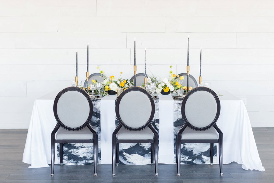 Black & Yellow Modern Minimalist Wedding Ideas via TheELD.com