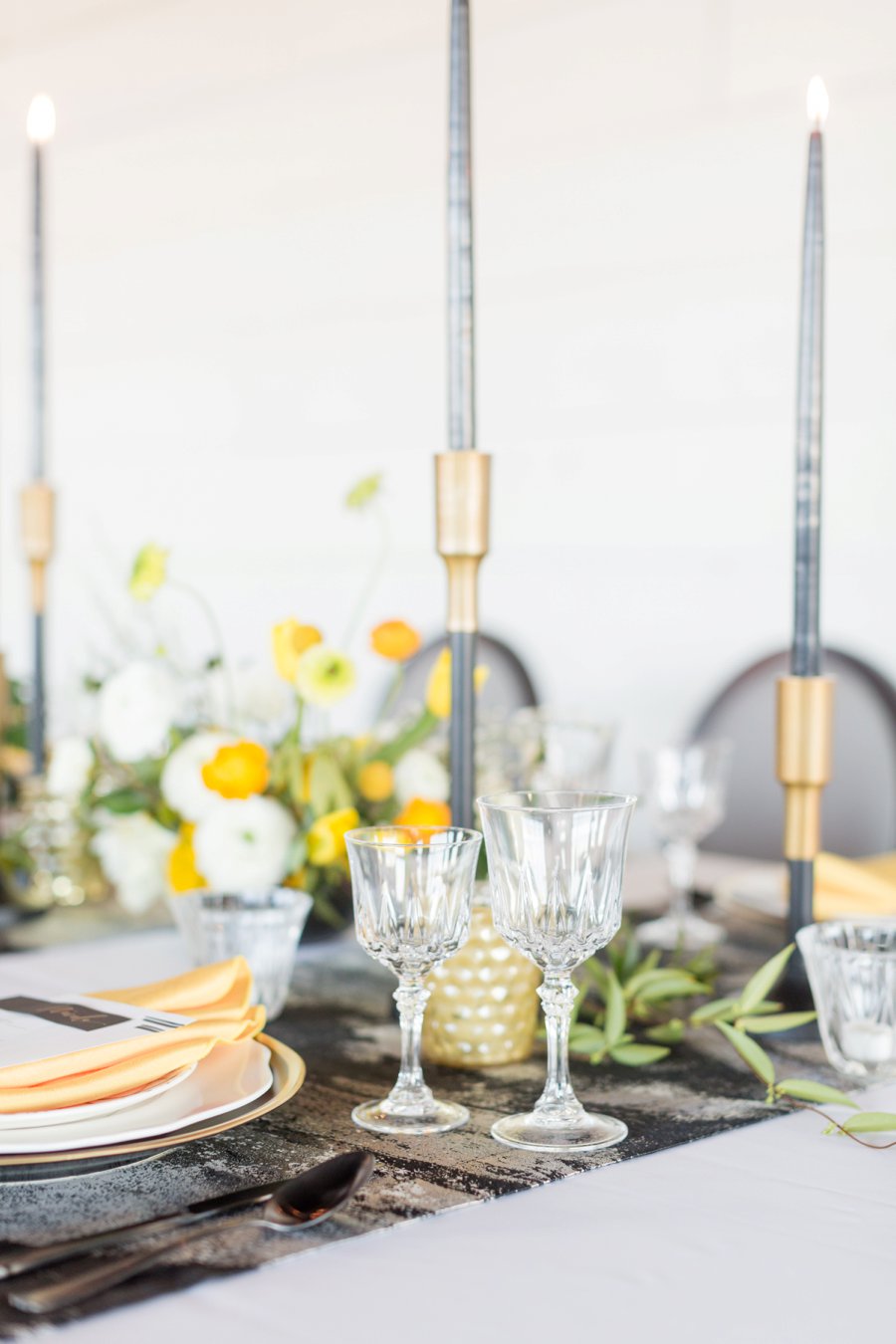 Black & Yellow Modern Minimalist Wedding Ideas via TheELD.com