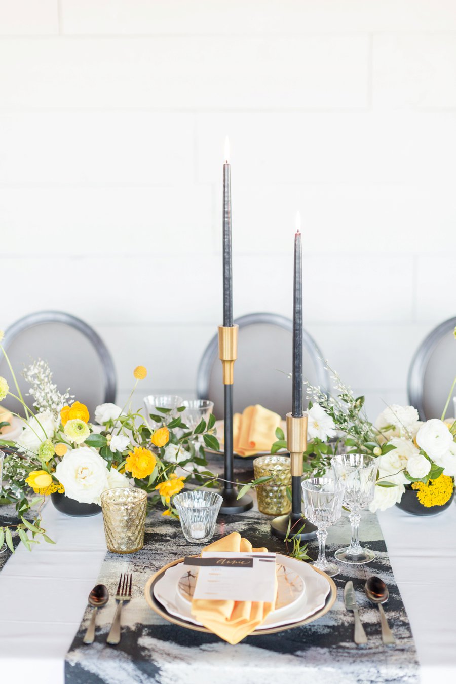 Black & Yellow Modern Minimalist Wedding Ideas via TheELD.com