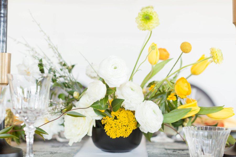 Black & Yellow Modern Minimalist Wedding Ideas via TheELD.com