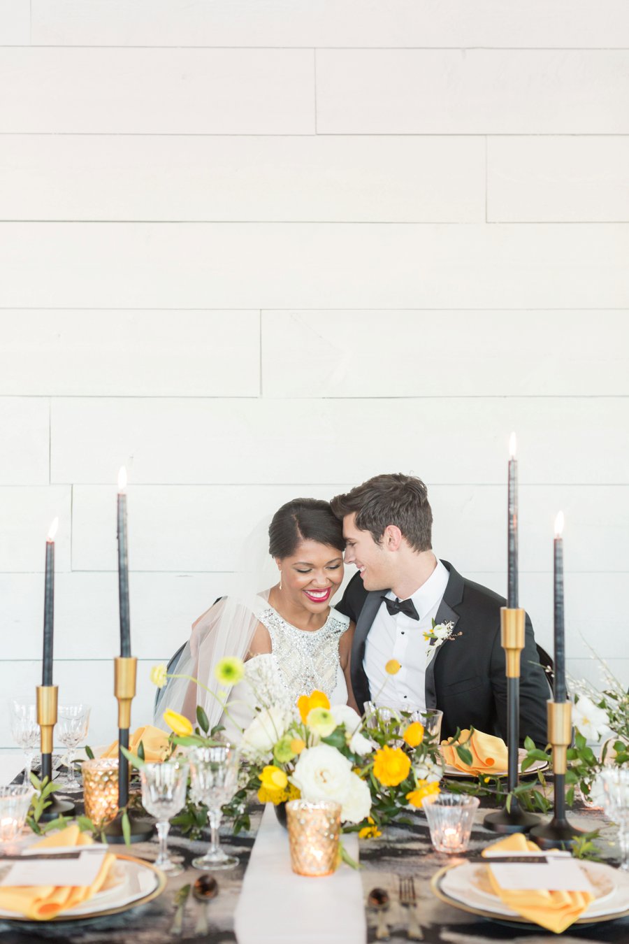 Black & Yellow Modern Minimalist Wedding Ideas via TheELD.com