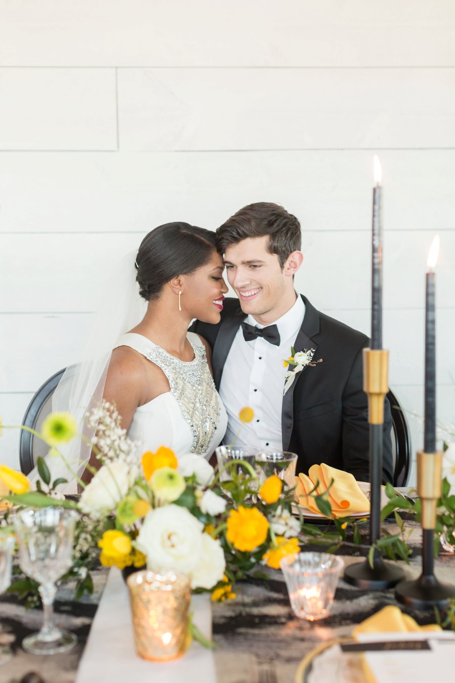 Black & Yellow Modern Minimalist Wedding Ideas via TheELD.com