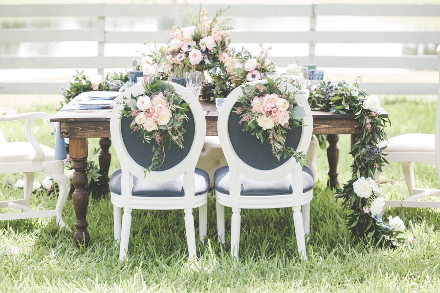 Blue & Blush Chambray Inspired Wedding Ideas via TheELD.com