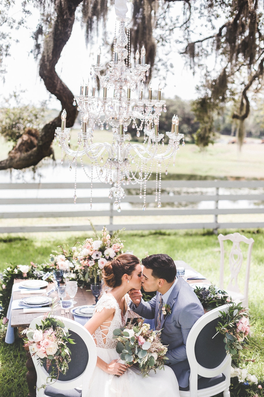 Blue & Blush Chambray Inspired Wedding Ideas via TheELD.com