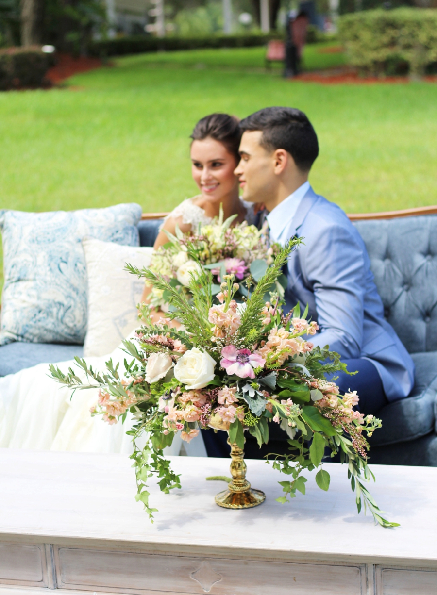 Blue & Blush Chambray Inspired Wedding Ideas via TheELD.com