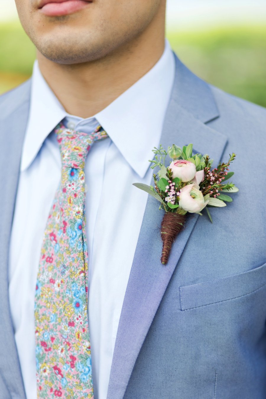 Blue & Blush Chambray Inspired Wedding Ideas via TheELD.com