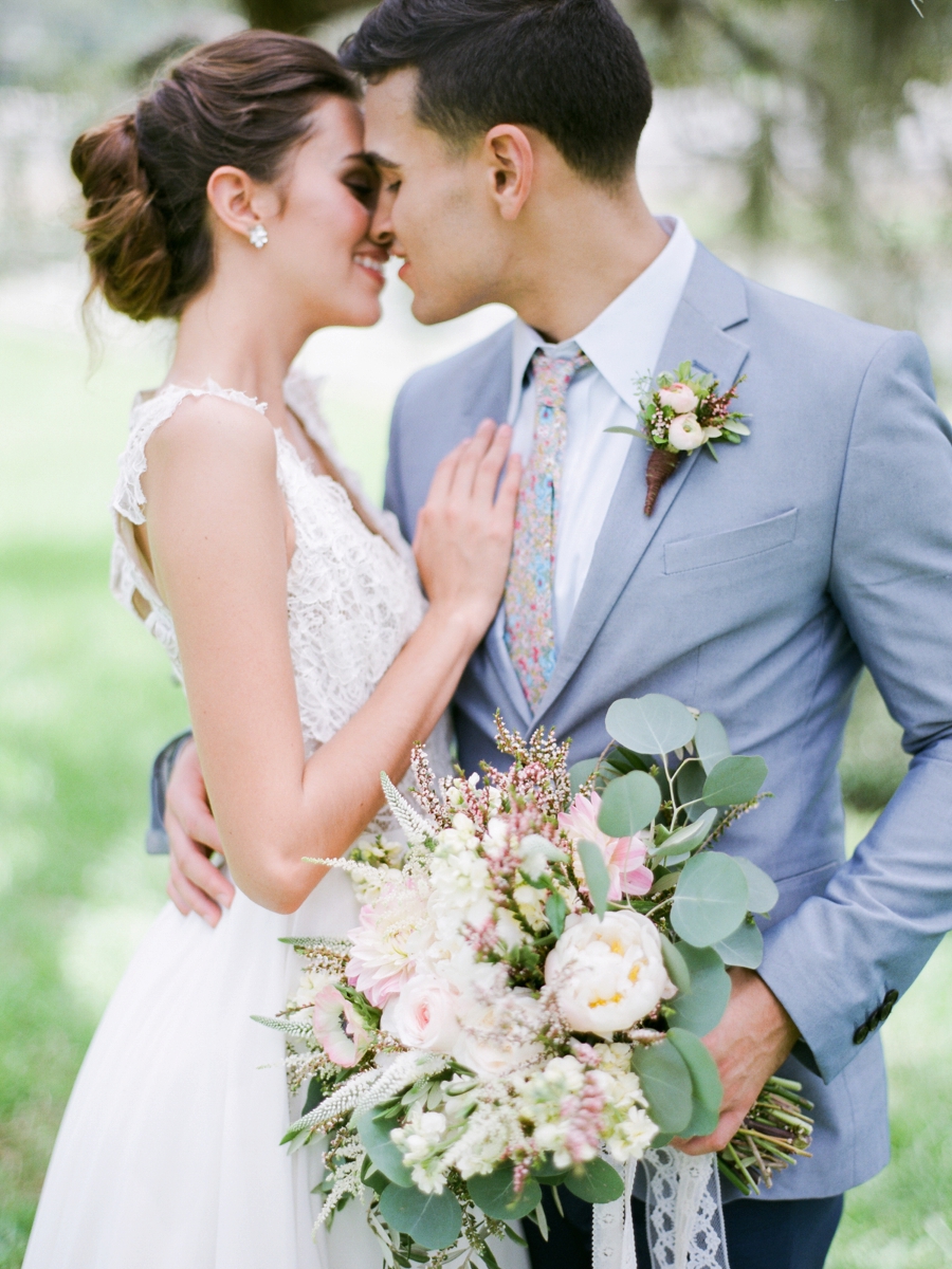 Blue & Blush Chambray Inspired Wedding Ideas via TheELD.com